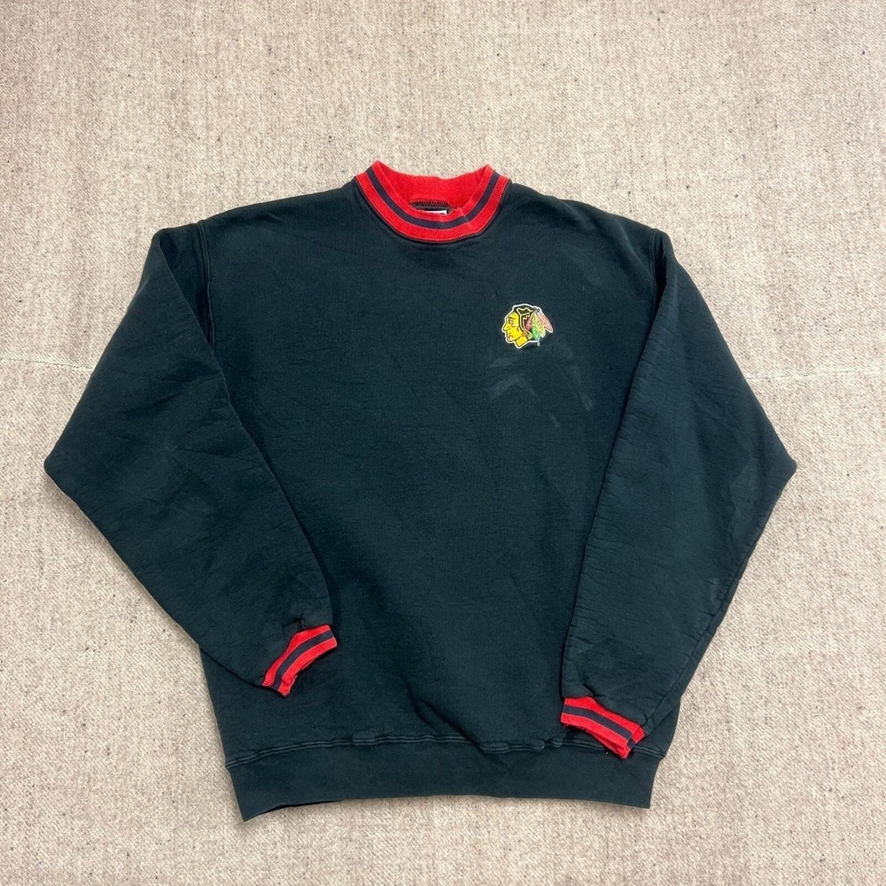 Vintage Chicago Bulls Sweatshirt Mens XL Black 1990s NHL Pro Line